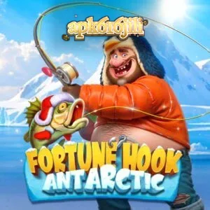 Tampilan visual slot Fortune Hook Antarctic dengan tema kutub dan simbol ikan